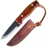 Pro Tool Industries Deer Hunter's Knife, Ash Wood Handle w/ Leather Sh