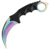 United Cutlery Honshu Karambit, Black Rubber Handle, Titanium Rainbow Blade