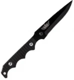 UZI Covert Neck Knife, Black Stainless Steel Blade, Black Oxidated Aluminum Handle & Black Plastic Sheath
