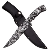 Z-Hunter Fixed Blade Knife 8" Zombie Skull Camo Coated Knife