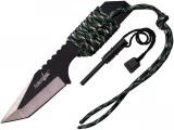 Survivor 7in Knife Two Tone Green Paracord Hndl-Fire Starter