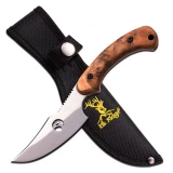 Tom Anderson Fixed Blade Knife with 8" Burl Wood Handle and Sheath