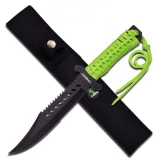 Z-Hunter 11.5in Fixed Blade Knife W/ Green Cord Wrap Handle