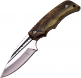 Elk Ridge 7in Mirror Finish Fixed Blade Knife with Brown Camo Handle
