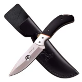 Elk Ridge Satin Fixed Blade Knife w/Black Pakkawood Handle, ER-554BW