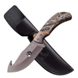 Master Cutlery Elk Ridge Ti Gut Hook With Camo Wood Handle