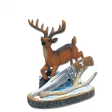 Master Cutlery Collection Resin Fixed Knife With Deer Decoration Stand