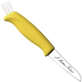Marttiini Knives Mushroom, Yellow Plastic Handle, Plain With Leather Sheath