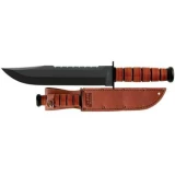 Ka-Bar Big Brother Fixed 9.3 in Black Blade Leather Handle