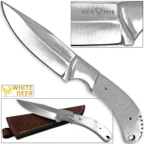 WHITE DEER Full Tang BLANK J2 Steel Tactical Knife Drop Point DIY Grip