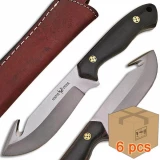 Case of 6pcs WHITE DEER Guthook Ranger Series J2 Steel Skinner Knife Micarta + Wood Grips
