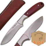Case of 6pcs WHITE DEER Pot Belly J2 Steel Skinner Knife Hunters Micarta Grip Drop Point