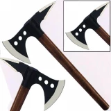 Spiked Medieval Axe Steel Viking Replica Battle Hatchet Triple Hole