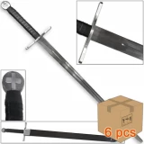 Case of 6pcs Templar Knights Medieval Sparring Longsword Blunted Display Sword Replica