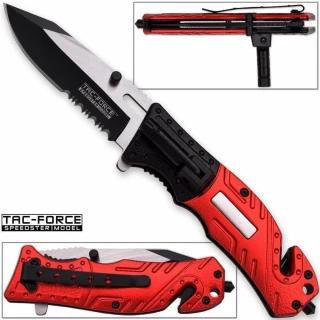 8in TAC Force Spring Assisted Firefighter Rescue Flashlight Pocket Knife