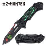 Green Zombie Hunter Folding Spring Assisted Knife