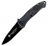 Smith & Wesson Spring Assisted Opening S.W.A.T. Folding Knife with Coated Plain Edge Blade, SWATMB