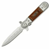 Stiletto Style Assisted Opening Knife with Pakkawood Handle
