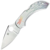 Spyderco Dragonfly SS Tattoo, 2.3" VG-10 Blade, Etched Steel Handle - C28PT