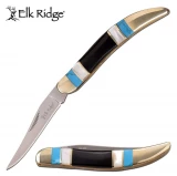 Elk Ridge Folder 2.25 in Blade Turquoise Inlay Hndl ER-952MSC