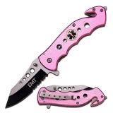 Tac-Force Pink EMT Rescue Folder With Aluminum Handle