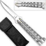 Scoundrel Silver Butterfly Knife - Plain