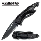 Tac-Force Assisted 3.25 in Blade Black Aluminum Hndl TF-705BK