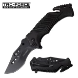 Tac-Force Folding Tracker Blade Tactical & Rescue Pocket Knife All Black