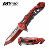 MTech USA Assisted 3.25 in Blade Red Aluminum Hndl MT-A997BRD