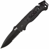 SOG Escape, 3.4" Black ComboEdge Blade, Aluminum Handles - FF25