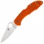 Spyderco Delica 4 Pocket Knife (Orange FRN Handle, Plain Edge)