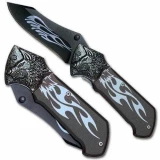 Alpha Wolf Folding Knife Spey Point Blade | Grey Handle