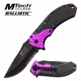 3851 Ballistic Spring Assisted "Stone Wash" Knife Purple
