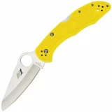 Spyderco Salt 2, 3" H1 Steel Plain Blade, Yellow FRN Handle - C88PYL2