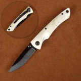 Stone River SRG2WSB Ceramic Folding Knife with Genuine White Stag Hand
