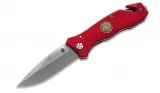 Magnum by Boker Fire Deptartment Knife with Red G-10 Handle, Plain