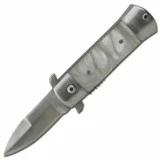 Mini Stiletto Assisted Opening Knife W/ White Pearl Handle