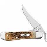 Case Russlock, 2.7" Tru-Sharp Blade, Amber Bone Peach Seed Jig Handle - 00260