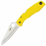 Spyderco Pacific Salt Pocket Knife (Yellow, Plain Edge)