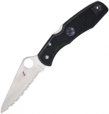 Spyderco Pacific Salt Pocket Knife (Black, Serrated Edge)