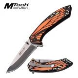 Mtech USA Assisted 3.25 in Blade Orange Stainless Hndl MT-A1005OR