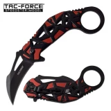 Tac-Force Assisted Karambit 2.5 in Blade Red Aluminum Hndl TF-961RD