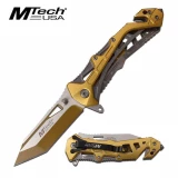 MTech USA Assisted 3.25 in Blade Gold Aluminum Hndl MT-A997BGD