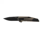 Kershaw Fraxion Folder 2.75in BW Plain Carbon Fiber-Tan G-10 1160TANBW