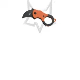 Fox Mini-Ka Karambit Folder 1.0 in Black Plain Orange Handle