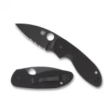 Spyderco Efficient Folder 2.98 in Black Combo G-10 Handle