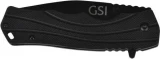 GSI Inc. 010395BK Black Blackout Ops Assisted Opening Single Blade Pocket Knife
