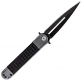 UZI Covert, Black/Gray Aluminum Handle, Black Blade, Plain