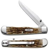 Case Cutlery Amber bone Trapperlock w/Belt Clip