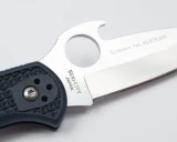 Spyderco Delica 4 Pocket Knife with Emerson Wave Opening System (Gray FRN Handle, Plain Edge)